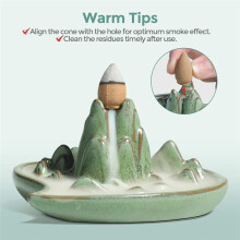 Wasserfall-Rückfluss-Räuchergefäß Aus Keramik, Handgefertigtes Kleines Räuchergefäß, Räucherkegelhalter, Brunnen, Aromatherapie-Ornament