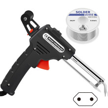 (EU plug, Black Set) Hand-held Heating Soldering Iron Multifunctional Portable Electronic Welding Tool for Soldering Circuit Boards