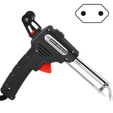 (EU plug, Black) Hand-held Heating Soldering Iron Multifunctional Portable Electronic Welding Tool for Soldering Circuit Boards