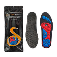 (L, Black Red) Magnetic Insoles Effective Relieve Feet Fatigue Acupressure Shoe Inserts for Adult Teens