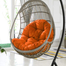 (Custom Size Weight, Orange) Courtyard Hanging Basket Seats Cushion, Soft Breathable Washable Seats Mat, for Rocking/Swing Chairs