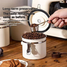Recipiente Hermético de 1,8 L de Acero Inoxidable 304 con Cuchara y Tapa para Granos de Café con Fecha. Válvula de Escape A
