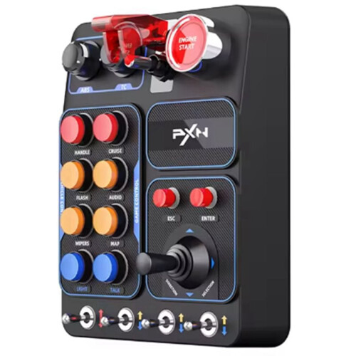 PXN CB1 Racing Game Central Control Box with Fixture, Equipped with 30 Programmable Buttons, PC Racing Game Controller 1