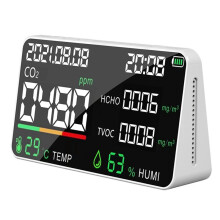 Air Quality Monitor Air Quality Tester with HCHO TVOC PM2.5 PM1.0 CO 2 Temperature Humidity and Display