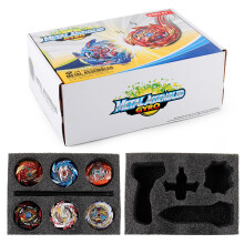 (1)6-teiliges Bayblade Burst Metal Kreisel-Booster-Gyroskop-Spielzeugset mit 2 Launchern Kombinationskampf