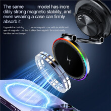 Car Mount Vacuum Magnetic Holder Foldable Strong Suction Stand 15W Fast Wireless Charging 360 Rotation Car Phone Holder