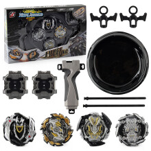 (Schwarzer Teufel A) Kreisel Burst Arena Spielzeugset Gold Beyblade Burst mit Launcher und Aufbewahrungsbox