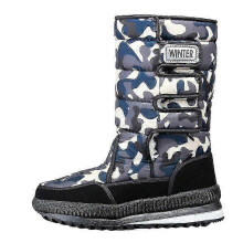 (45, style 1) Men's Snow Boots Winter Waterproof Anti-slip Flat Cotton Boots For Hiking, Skiing 2025 New
