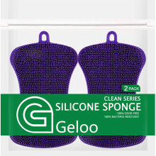 Larger Size Silicone Sponge, for Dishes Washing Kitchen Gadgets,Double Sided Silicone Sponge Brush (,4 PCS)