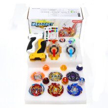 (XD168-37 B) Superking 6-teiliges Beyblade-Aufbewahrungsbox-Set mit Sparking Launchern und Griffen –