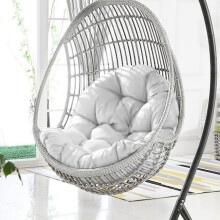 (Custom Size Weight, White) Courtyard Hanging Basket Seats Cushion, Soft Breathable Washable Seats Mat, for Rocking/Swing Chairs