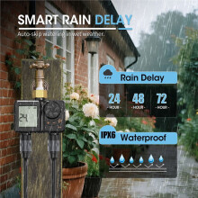 2 Outlet Garden Water Timer Rechargeable Sprinkler Timer Brass Inlet Programmable Irrigation Water Timer for Garden