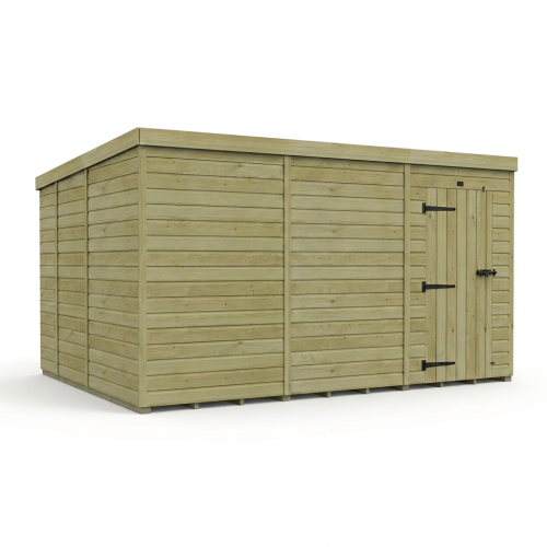 12 x 9 Pent Shed Tanalised (Single Door, No Windows) 1