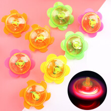 (1 Stück, zufällige Auswahl) Mini-Leuchtkreisel mit Blinklicht, Drehspielzeug für Kinder, handgedreht