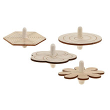 4er-Set neuartige Kreisel aus Naturholz für Kinder, ideal zum Basteln und Malen