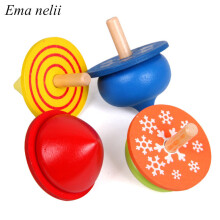 (1 Stück, Farbe zufällig) 1 Stück buntes, gestreiftes Kreiselspielzeug aus Holz für Kinder, Jungen und