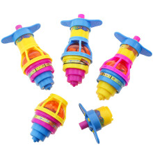Bunter Kreisel mit Blinklicht, leuchtendem Auswurfgriff und Druckfunktion für Kinder