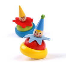(Farbe zufällig) Kreisel aus Holz, traditionelles Drehspielzeug aus Holz, Clown-Kreisel für Kinder,