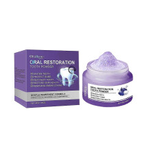 Oralhoe Purple White Tooth Powder Protects Gums, Freshens Breath, Prevents Tooth Decay, Cleans Teeth, And Is A Dental Care Powder