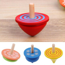 4er-Pack Mini-Kreisel aus Holz, bunt, zum Stressabbau – ideal für den Schreibtisch