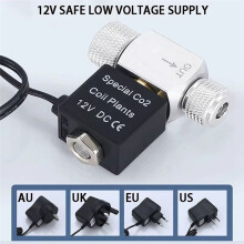 Aquarium Solenoid Valve Regulator 110V Low Temperature Aquarium Fish Tank Electric Magnetic Valve US 12V