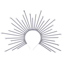 (Silver Stars) Halloween Crown Hair Band Household Fashionable Fixing Hair Tools for Daily Use