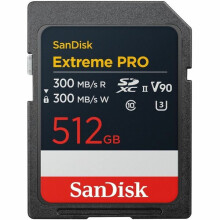 SanDisk Extreme PRO SDSDXDM-512G-GN4IN 512 GB Class 10/UHS-II (U3) V90 SDXC - 1 - 300 MB/sRead - 300 MB/s Write