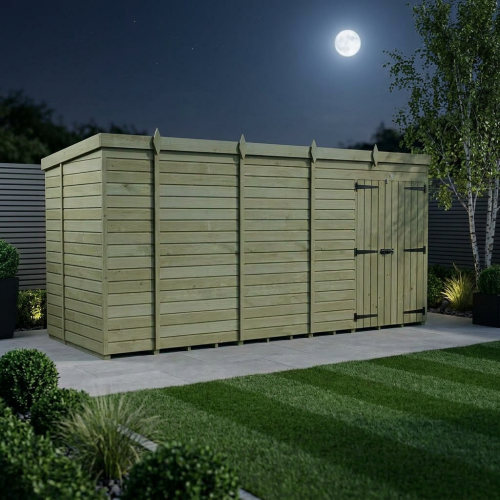 19 x 5 Pent Shed Tanalised (Double Door, No Windows) 2