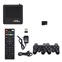 G11 Pro Game Box Built in 10000+ Retro Games,Latency 4K -Compatible Output with 2.4G Wireless Dual Gamepad-US Plug