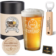 Boccale da birra Vintage Set Regalo Annata 1975 per il 51 Compleanno — regalo per lui, regalo compleanno