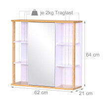 Badkamerset voor wandmontage (3-delig) - Glazen handdoekrek, spiegelkastje en toiletborstelset
