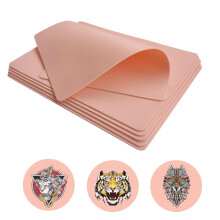 Double-Sided Tattoo Practice Skin 5 Pieces Pink 19.6x14 cm — tattoo accessories, microblading mat, pmu training
