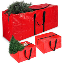 Fundas para Árbol de Navidad Bolsas Plegables Impermeables Set de 3 Resistentes 2.5m — organizador bolas navidad