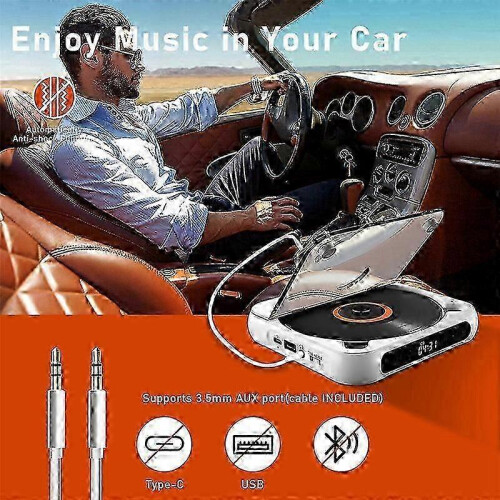 Portable CD Player Bluetooth Speaker,LED Screen, Stereo Player, Wall Mountable CD Music Player with 1