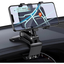 Autotelefoonhouder voor dashboard, universele 360 graden draaibare clip voor smartphones van 4 tot 7 inch.