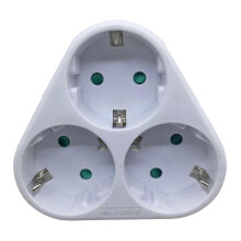 Regleta de enchufes de 3 vías para la UE, adaptador de corriente con múltiples tomas, distribuidor de enchufes compacto