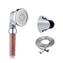 Handbrausekopf mit Negativ-Ionen-Technologie, universelles Hochdruck-Duschset, drei Strahlarten, wassersparend, Chrom-Fi