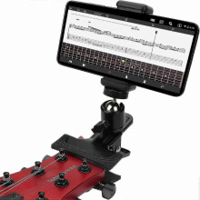 Gitaarkop telefoonhouder clip voor akoestische, elektrische gitaar, basgitaar en ukelele, verstelbare en stabiele houder