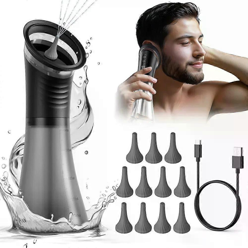 Upgraded Ear Wax Removal Kit with One-Piece Waste Tank, Safe Ear Cleaner with Water Temperature Sensor, Waterproof and E