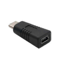 Mini USB Female to USB-C Male Adapter for Charging and Data Transfer, Compact Connector for Laptops and Phones