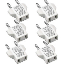 Adaptador de viaje de EE. UU. a UE, paquete de 6 unidades, convertidor de enchufe de 2 clavijas para Francia, Alemania,