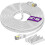 Μακρύ καλώδιο Ethernet Cat 7 επίπεδο 30 μέτρων, λευκό θωρακισμένο καλώδιο p 1