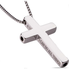 Kruisvormige ademhalingsketting met bijbeltekst, roestvrij staal, cadeau voor angstverlichting, mindfulness, ademhalings