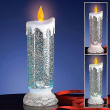 Rechargeable Colour Changing LED Waterproof Candle with Glitter Effect, Battery Powered Decorative Water Candle for Home