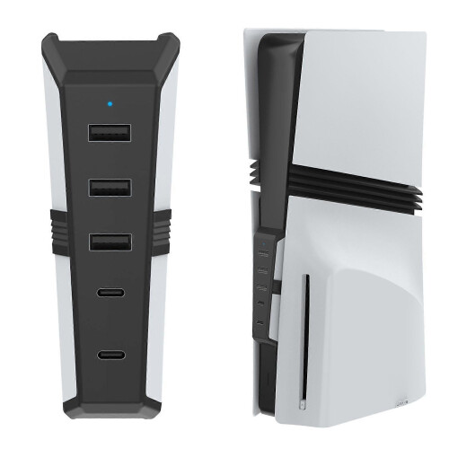 5 Port USB Hub Adapter, Fast Data Transfer, Easy to Use, Universal Type C 3.1 USB Extender Compatible with PS5 Pro 1