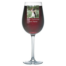 Personalized 350 ml Stemmed Wine Glass with Photo, Elegant Engraved Gift for Mom and Wine Lovers