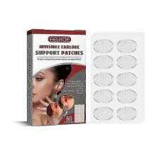 (1) 1~5x Clear Earlobe Support Patches for Torn/Stretched Piercings, Waterproof Adhesive Strips for Heavy Earrings 25-26