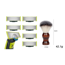 6-delige compatibele vervangingsmesjesset voor Philips OneBlade met reinigingsborstel
