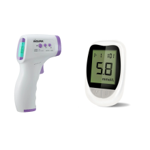 Infraroodthermometer, bloedglucosemeter, 100 teststrips, 100 lancetten, gezondheidsmonitoring voor thuisgebruik