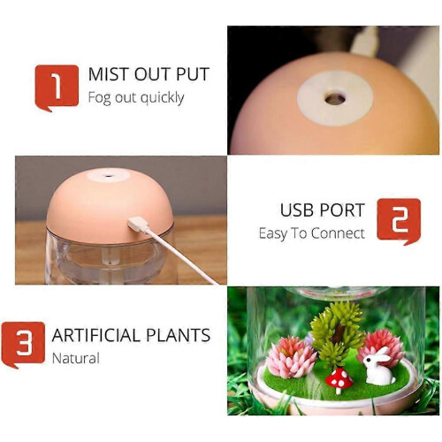 Μίνι υγραντήρας αέρα USB 180ml και διαχύτης αιθέριων ελαίων με νυχτερινό 2
